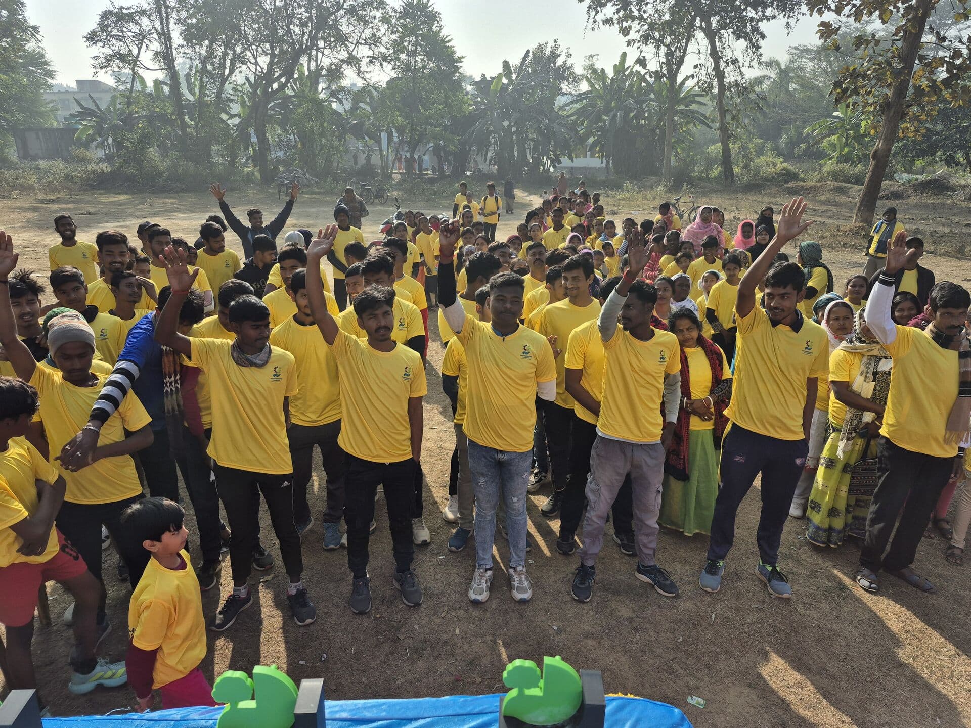 Participants gathering at the walkathon venue